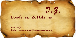 Domány Zoltána névjegykártya